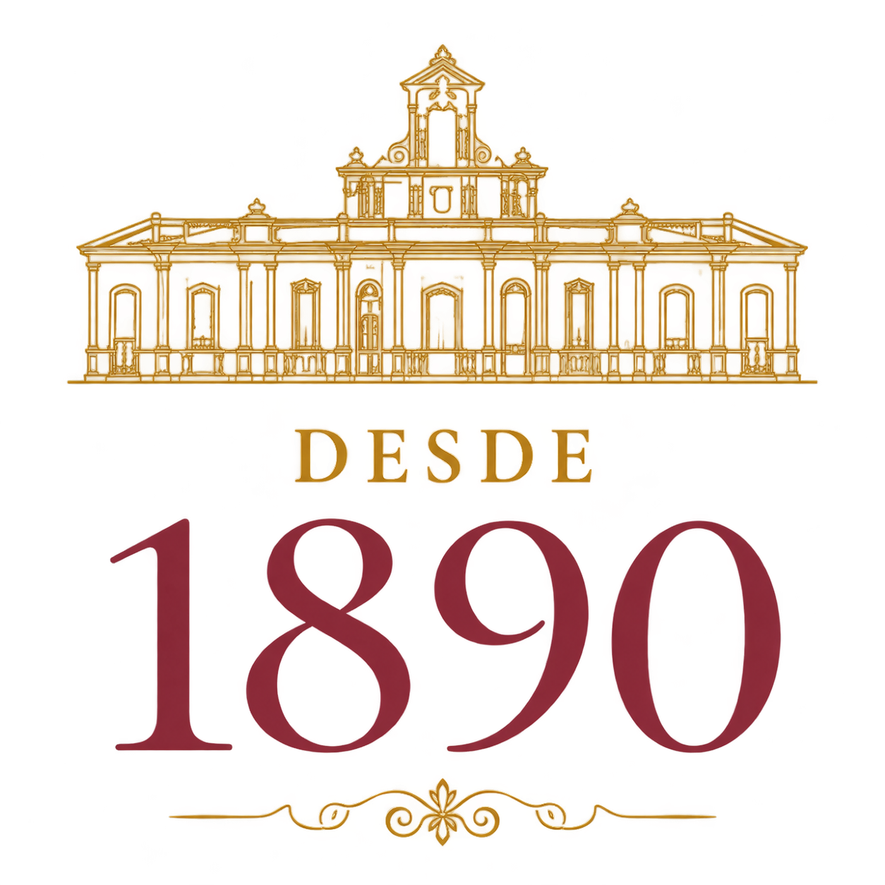 Emblema patrimonial de Casona Verona con la inscripción Desde 1890
