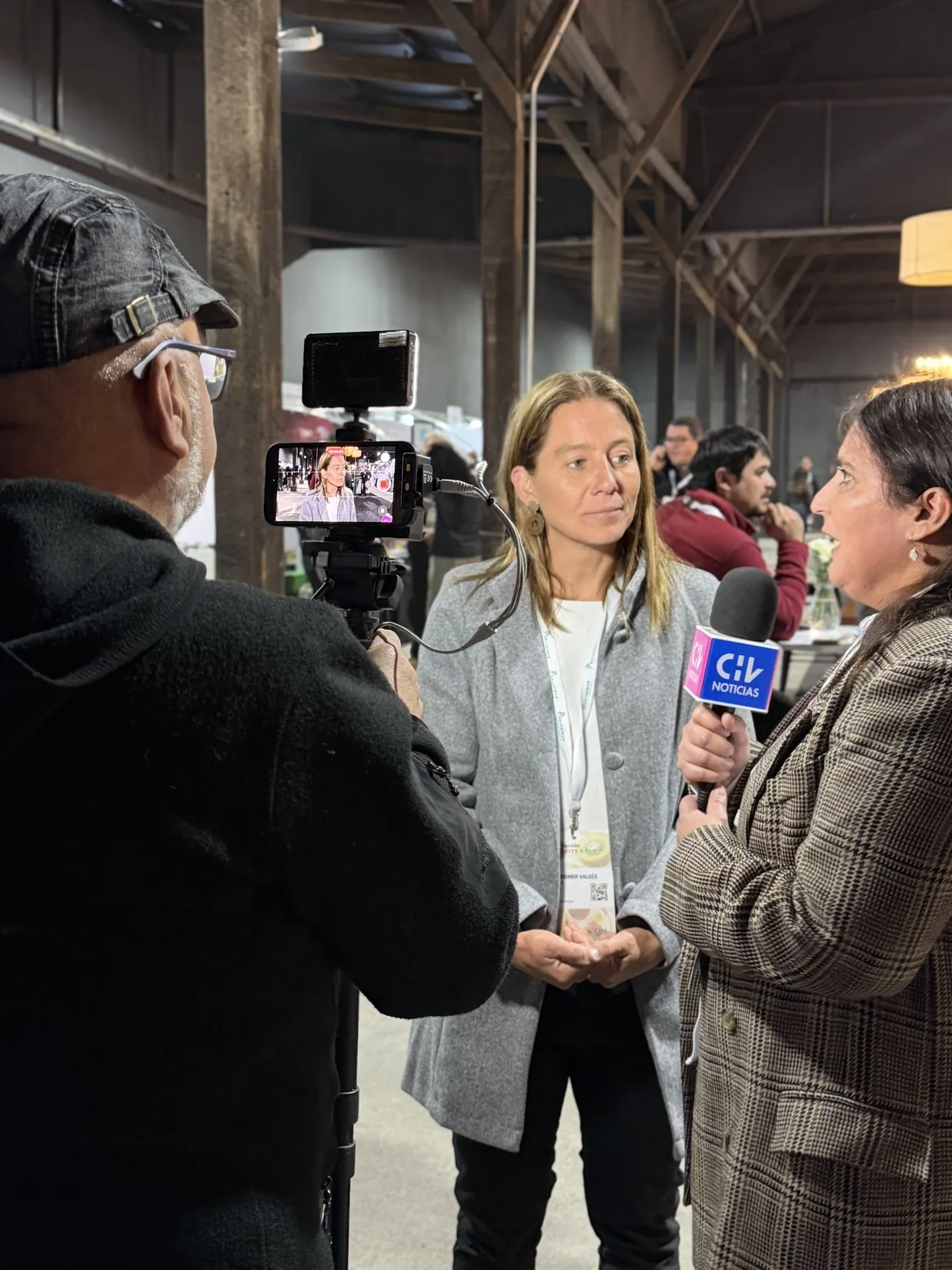 Entrevista durante una actividad empresarial